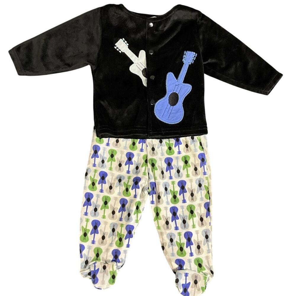 Rumble Tumble Baby 2 PC Set 3-6 Months Guitars Footed - New With Tags